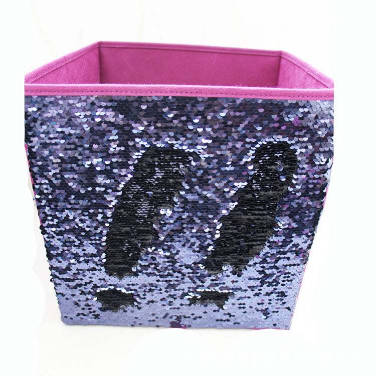 Practical and Fun Sequin Color Flip Foldable Large Storage Box